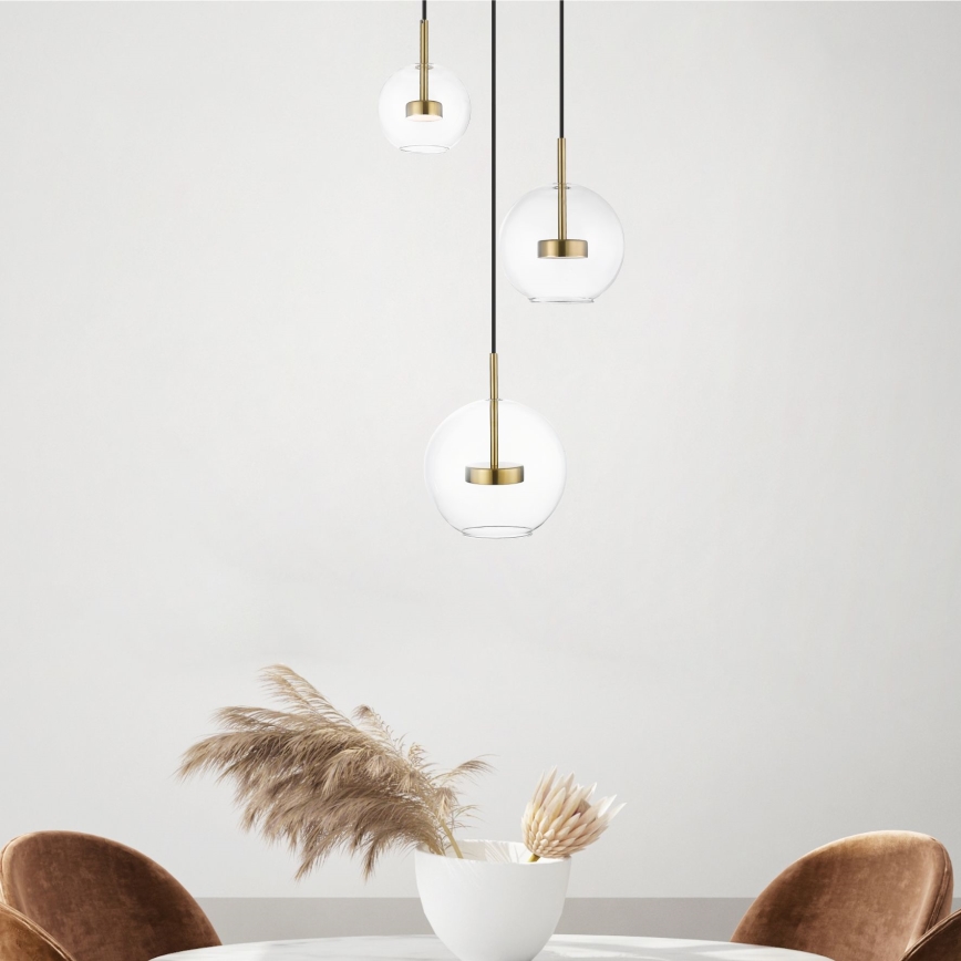 Zuma Line - Lampadario LED a sospensione con filo 3xLED/5W/230V oro