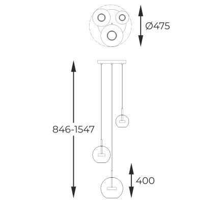Zuma Line - Lampadario LED a sospensione con filo 3xLED/5W/230V oro