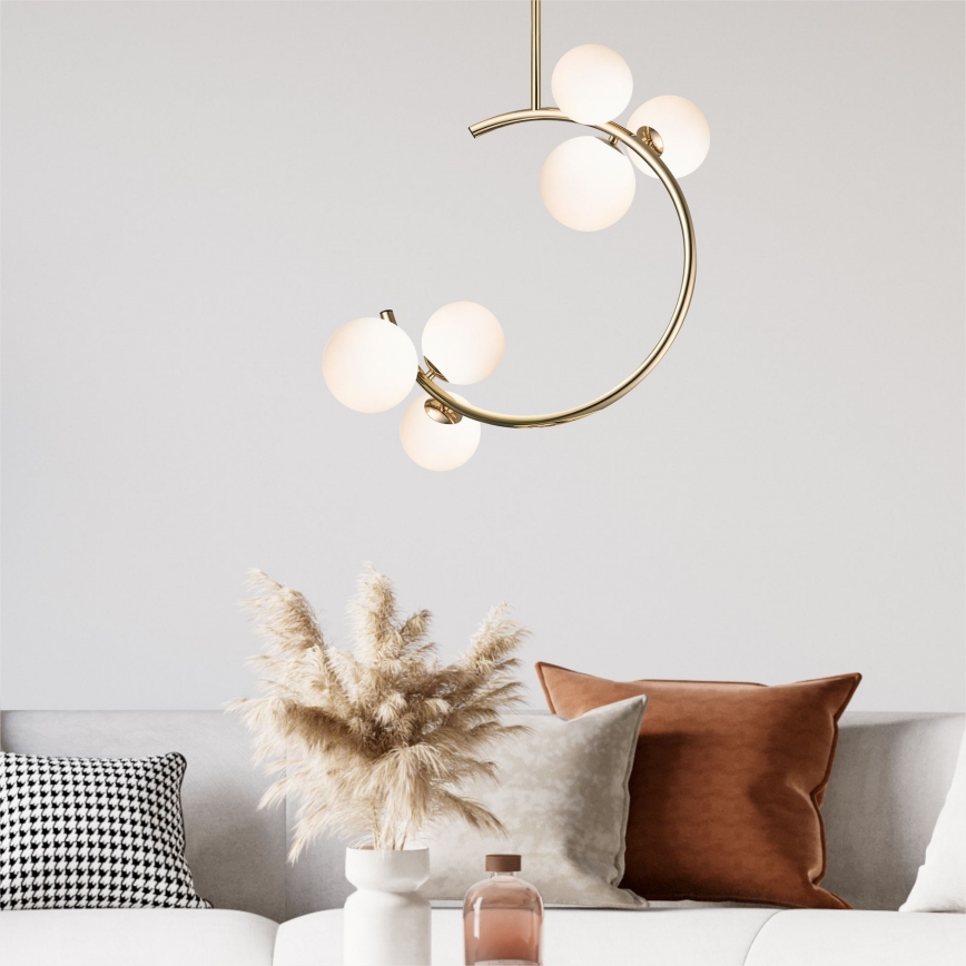 Zuma Line - Lampadario a sospensione con supporto rigido 6xG9/33W/230V oro