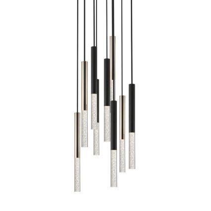 Zuma Line - Lampadario LED a sospensione con filo 9xLED/5W/230V nero/ottone