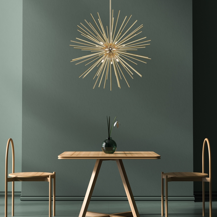 Zuma Line - Lampadario a sospensione con supporto rigido 9xG9/42W/230V oro