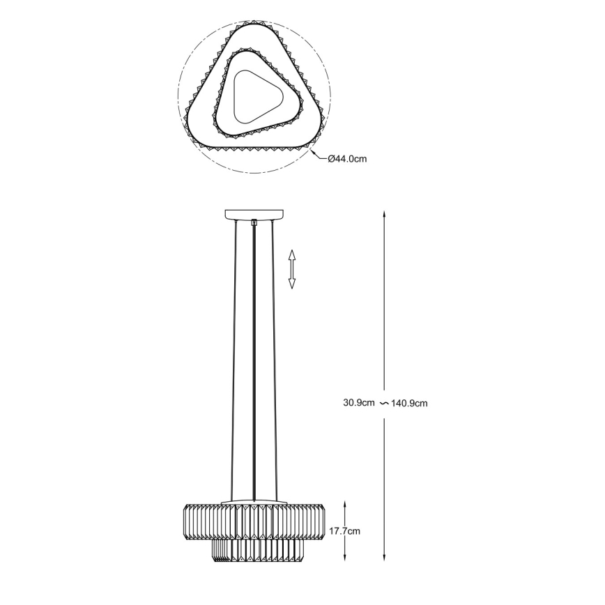 Zuma Line - Lampadario sospeso con cavo 4xG9/33W/230V dorato