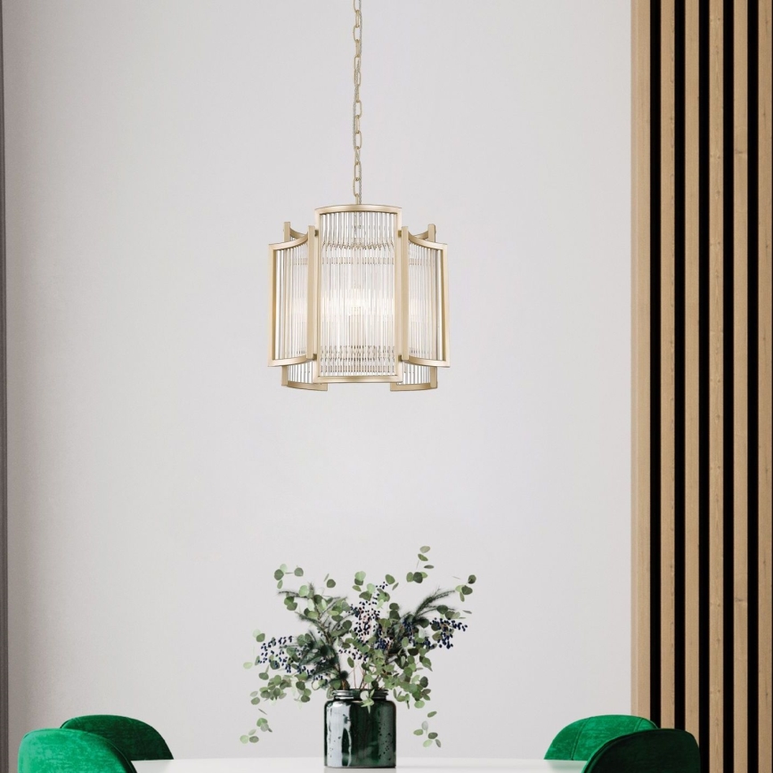 Zuma Line - Lampadario a sospensione con catena 3xE14/60W/230V oro