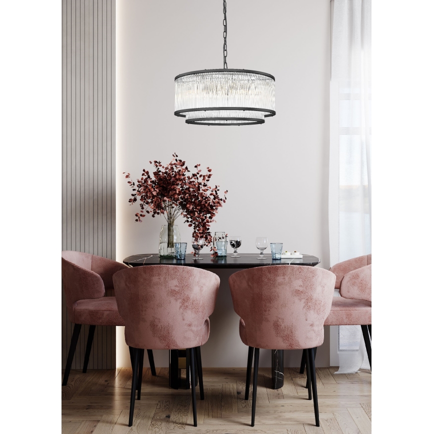 Zuma Line - Lampadario a sospensione con catena 6xE14/60W/230V nero