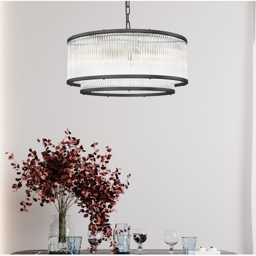Zuma Line - Lampadario a sospensione con catena 6xE14/60W/230V nero