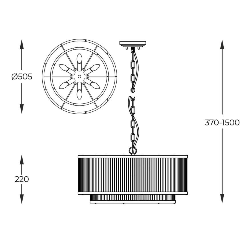 Zuma Line - Lampadario a sospensione con catena 6xE14/60W/230V oro