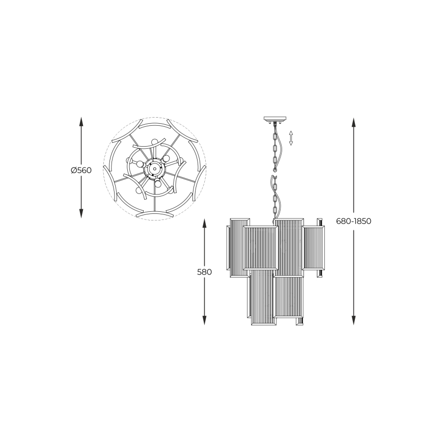 Zuma Line - Lampadario a sospensione con catena 8xE14/60W/230V cromo lucido