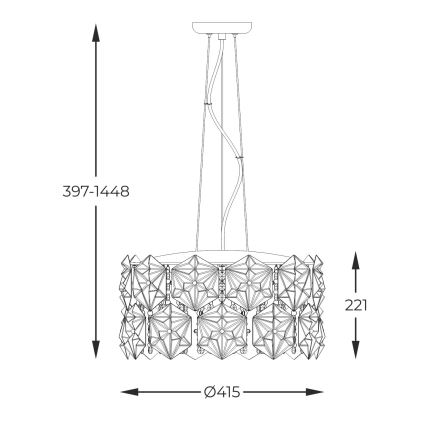 Zuma Line - Lampadario a sospensione con filo 5xG9/33W/230V cromo lucido