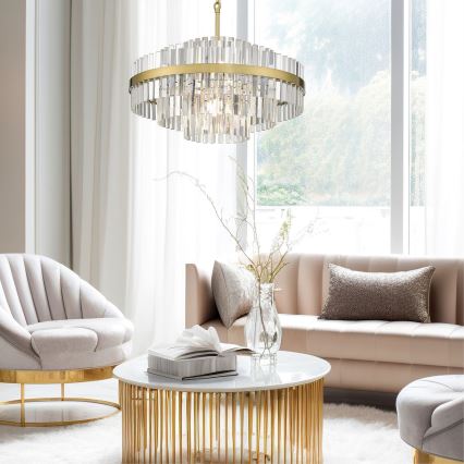 Zuma Line - Lampadario a sospensione con catena 16xG9/28W/230V diametro 80 cm oro