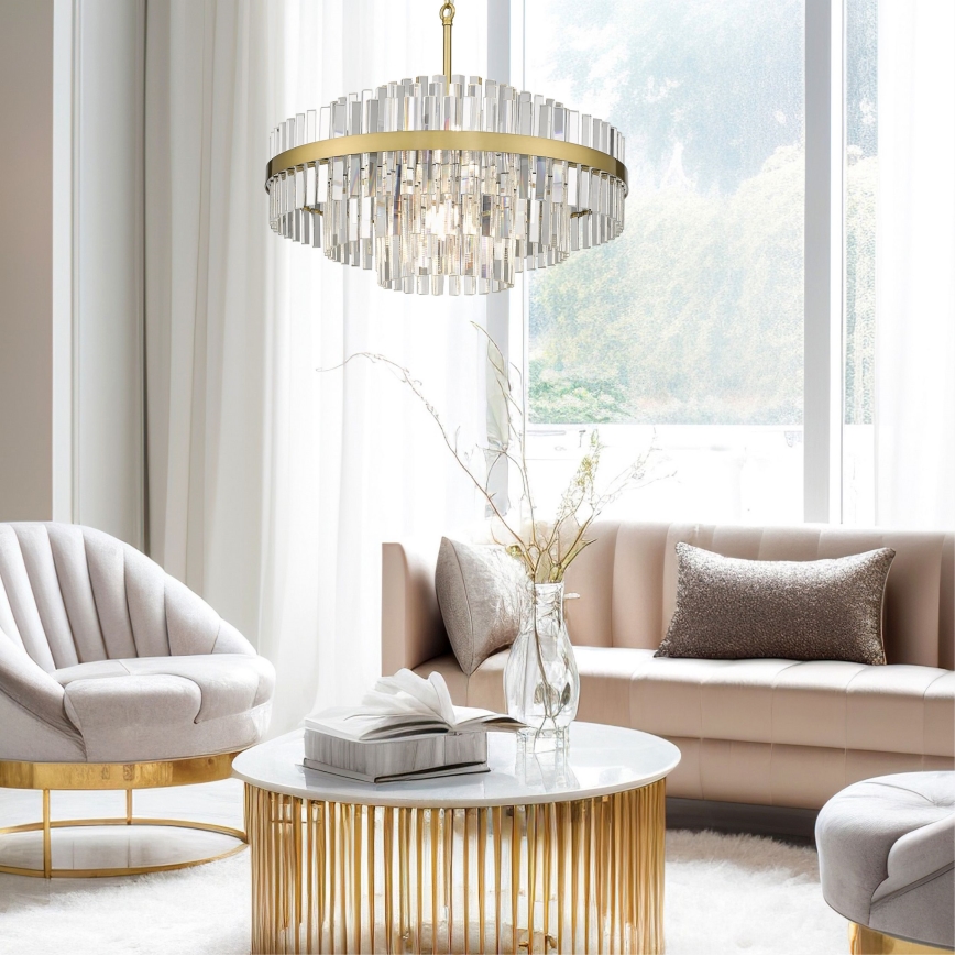 Zuma Line - Lampadario a sospensione con catena 16xG9/28W/230V diametro 80 cm oro