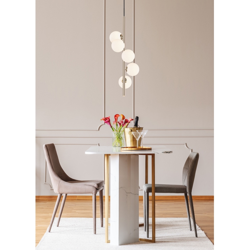 Zuma Line - Lampadario a sospensione con filo 5xG9/4W/230V oro
