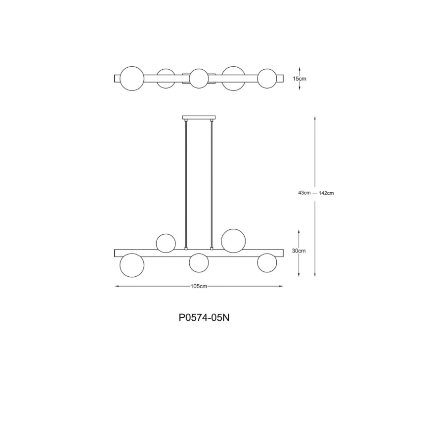 Zuma Line - Lampadario a sospensione con cavo 5xG9/33W/230V dorato