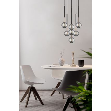 Zuma Line - Lampadario a sospensione con filo 7xG9/4W/230V nero
