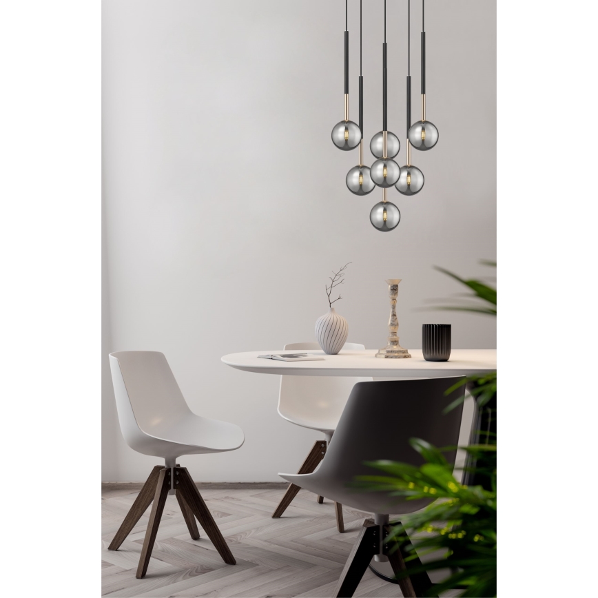 Zuma Line - Lampadario a sospensione con filo 7xG9/4W/230V nero