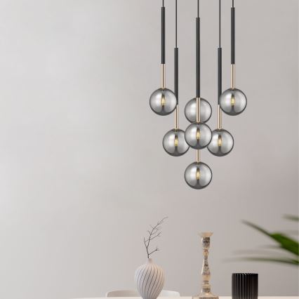 Zuma Line - Lampadario a sospensione con filo 7xG9/4W/230V nero