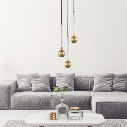 Zuma Line - Lampadario a sospensione con filo 1xG9/6W/230V ottone
