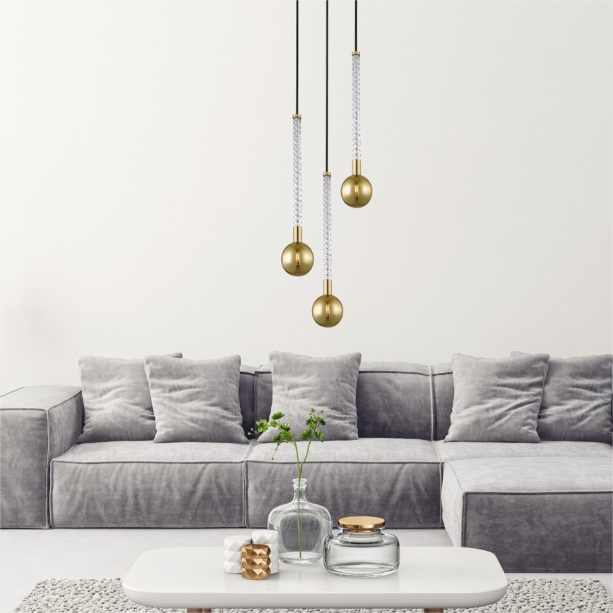 Zuma Line - Lampadario a sospensione con filo 1xG9/6W/230V ottone