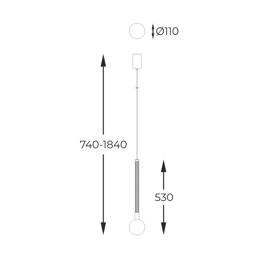 Zuma Line - Lampadario a sospensione con filo 1xG9/6W/230V ottone