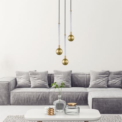 Zuma Line - Lampadario a sospensione con filo 3xG9/6W/230V ottone
