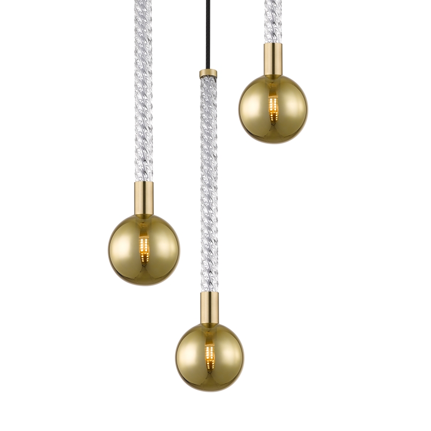 Zuma Line - Lampadario a sospensione con filo 3xG9/6W/230V ottone