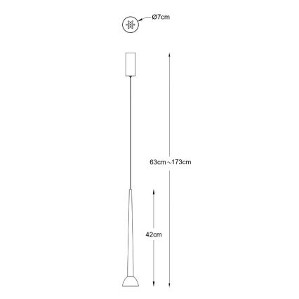 Zuma Line - Lampadario a sospensione con cavo LED/5W/230V nero