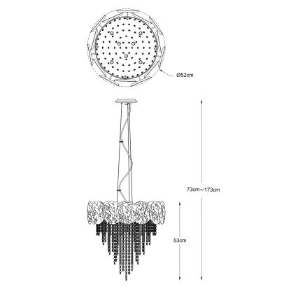 Zuma Line - Lampadario a sospensione con cavo 7xG9/28W/230V dorato