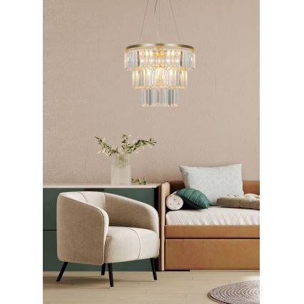 Zuma Line - Lampadario di cristallo a sospensione 4xE14/40W/230V oro