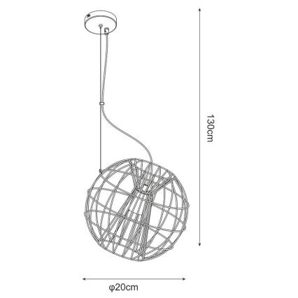 Zuma Line - Lampadario su corda 1xE27/60W/230V nero