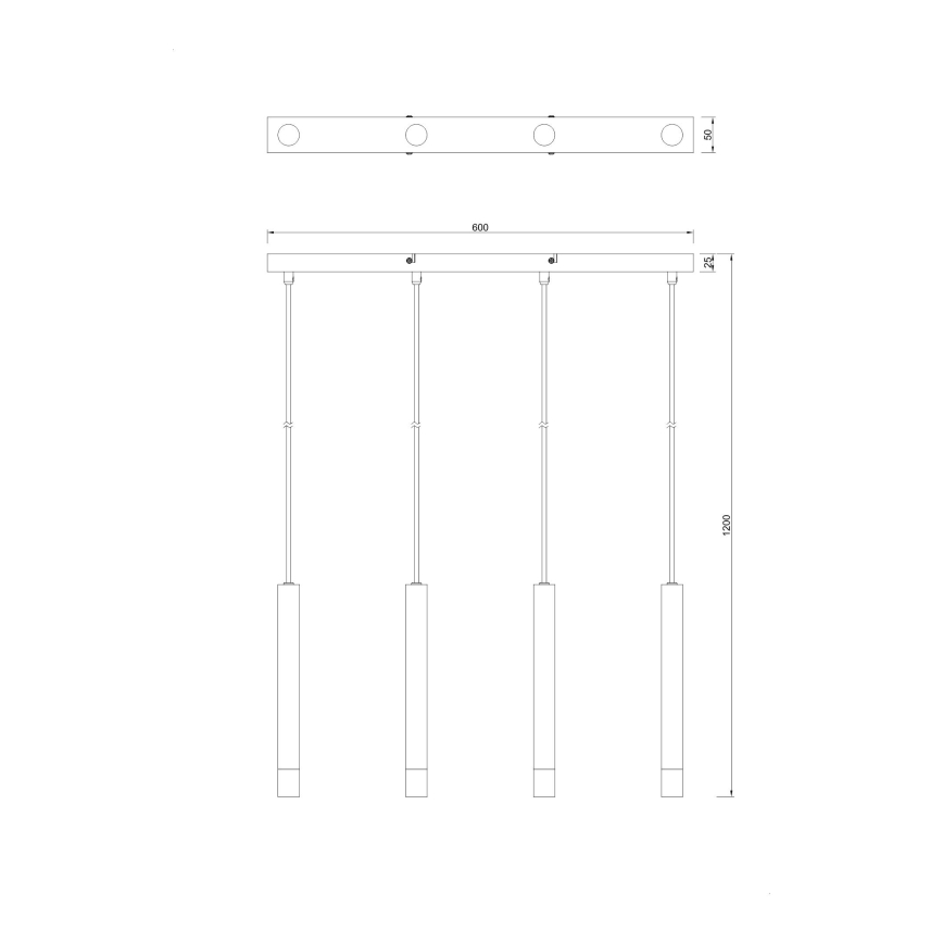 Zuma Line - Lampadario a sospensione con cavo 4xG9/5W/230V nero