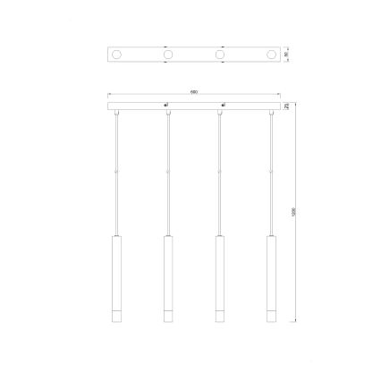 Zuma Line - Lampadario a sospensione con cavo 4xG9/5W/230V dorato