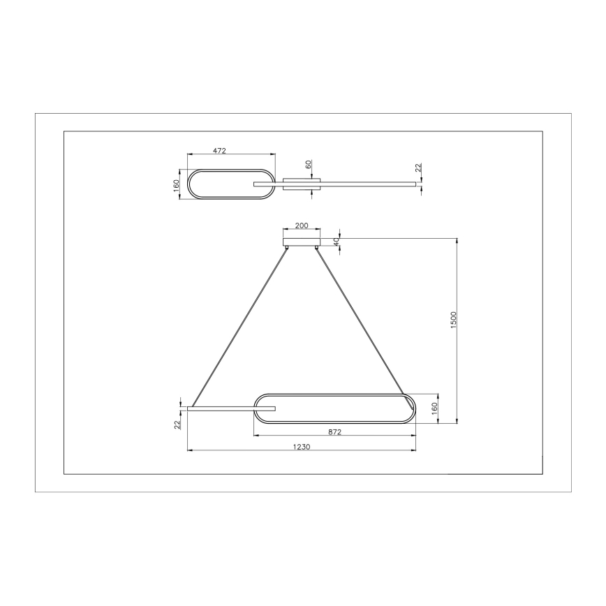 Zuma Line - Lampadario LED a sospensione con cavo 2xLED/40W/230V nero/oro