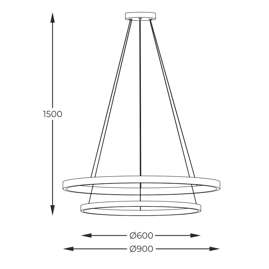 Zuma Line - Lampadario LED a sospensione con filo LED/72W/230V 3000/4000/6000K diametro 90 cm nero