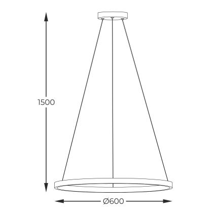Zuma Line - Lampadario LED a sospensione con filo LED/32W/230V 3000/4000/6000K diametro 60 cm nero