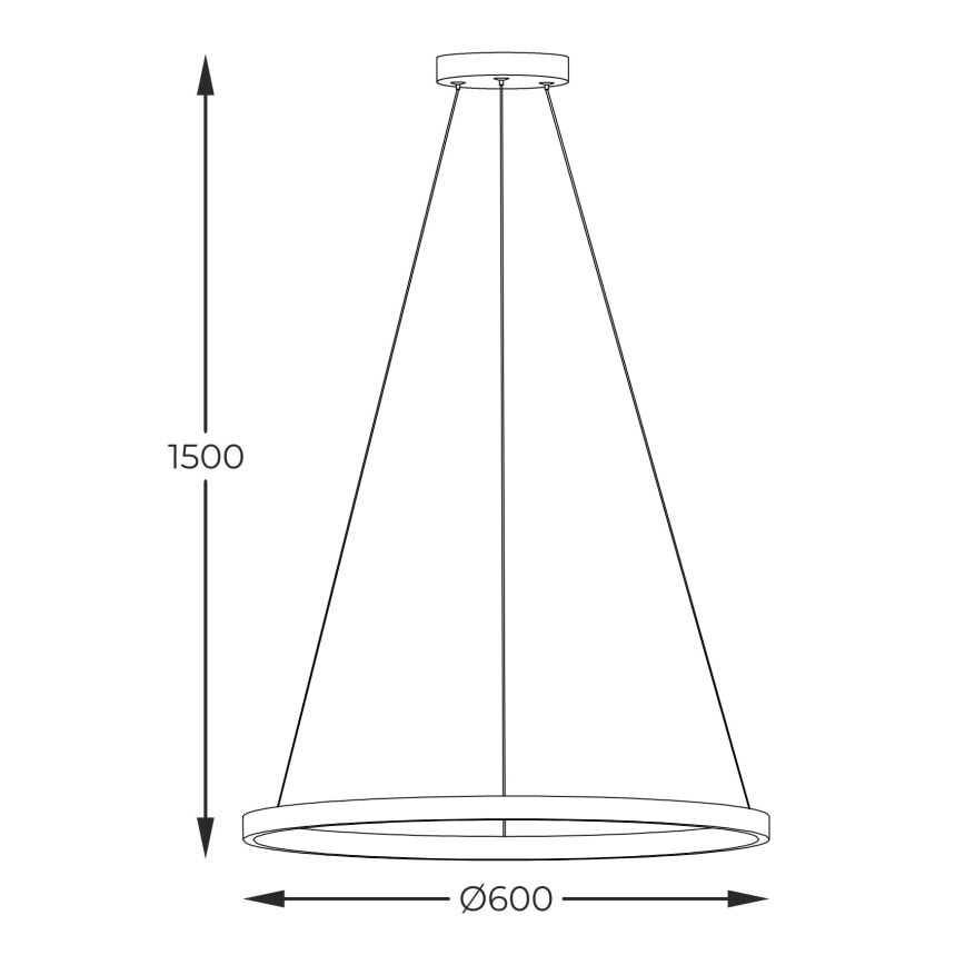 Zuma Line - Lampadario LED a sospensione con filo LED/32W/230V 3000/4000/6000K diametro 60 cm nero