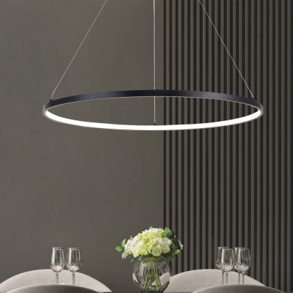 Zuma Line - Lampadario LED a sospensione con filo LED/40W/230V 3000/4000/6000K diametro 90 cm nero