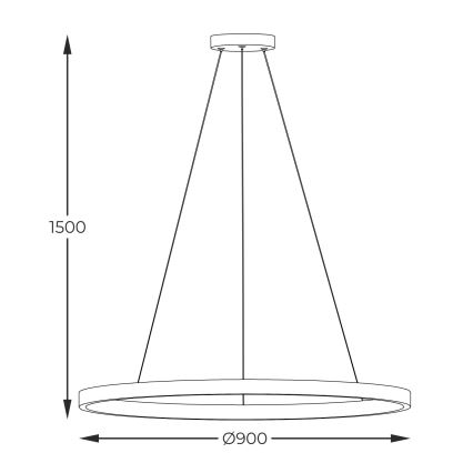 Zuma Line - Lampadario LED a sospensione con filo LED/40W/230V 3000/4000/6000K diametro 90 cm nero