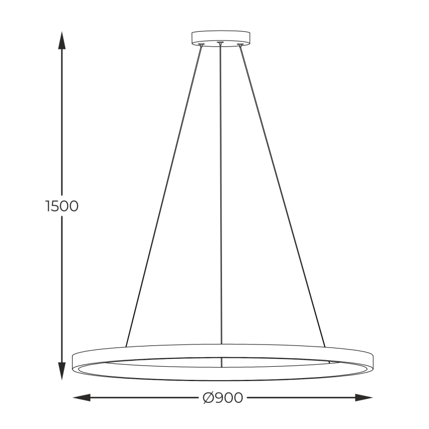 Zuma Line - Lampadario LED a sospensione con filo LED/40W/230V 3000/4000/6000K diametro 90 cm nero