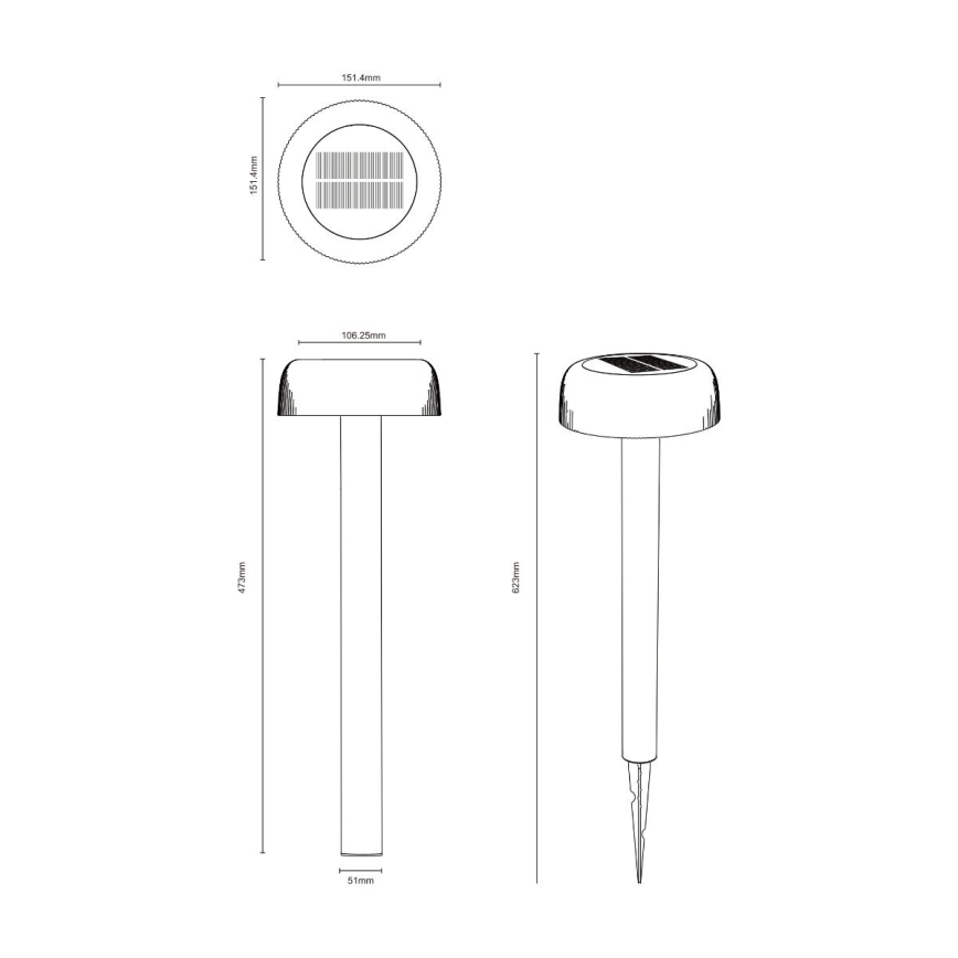 Zuma Line - Lampada solare LED LED/2,5W/2000 mAh IP44 nero