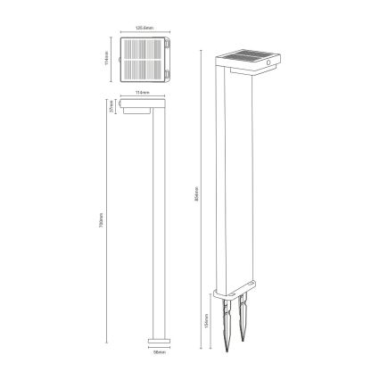 Zuma Line - Lampada solare LED con sensore di movimento e crepuscolare LED/4,5W/2000 mAh IP44 nero
