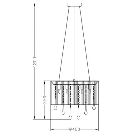 Zuma Line - Lampadario su filo 8xG9/40W/230V nero