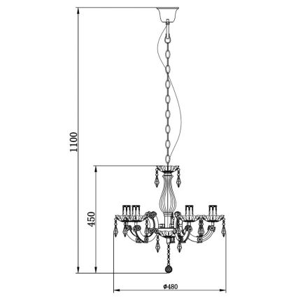 Zuma Line - Lampadario su catena 5xE14/40W/230V