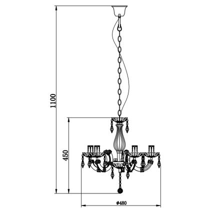 Zuma Line - Lampadario su catena 5xE14/40W/230V nero