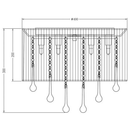 Zuma Line - Plafoniera 8xG9/40W/230V nera