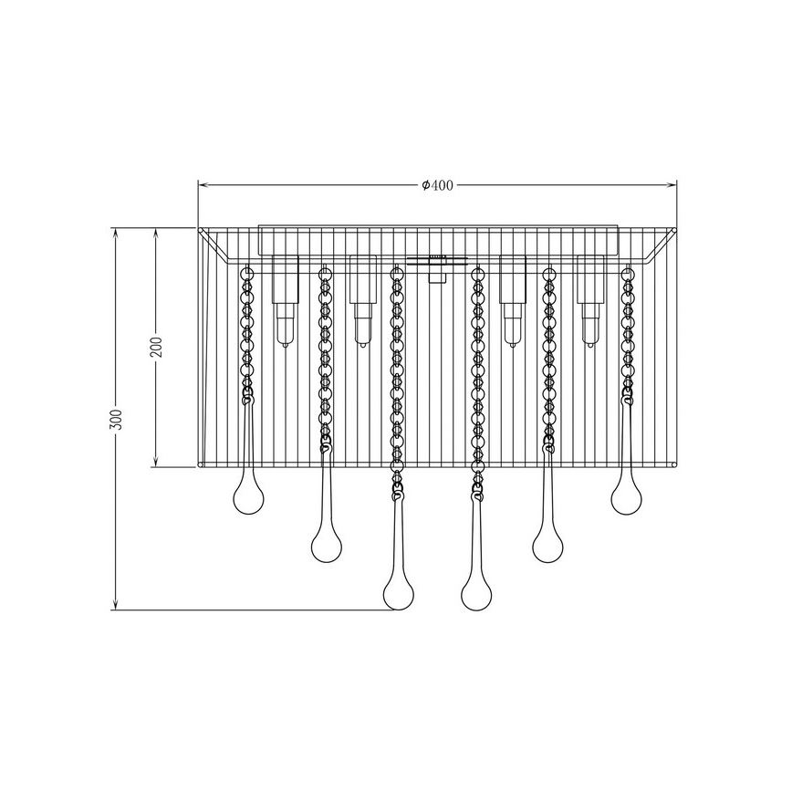 Zuma Line - Plafoniera 8xG9/40W/230V nera