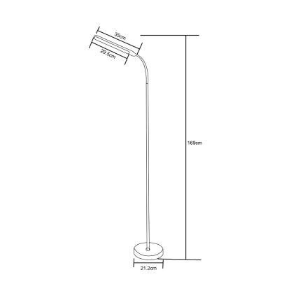 Zuma Line - Lampada da terra dimmerabile LED/10W/230V 3000/4500/6500K bianco