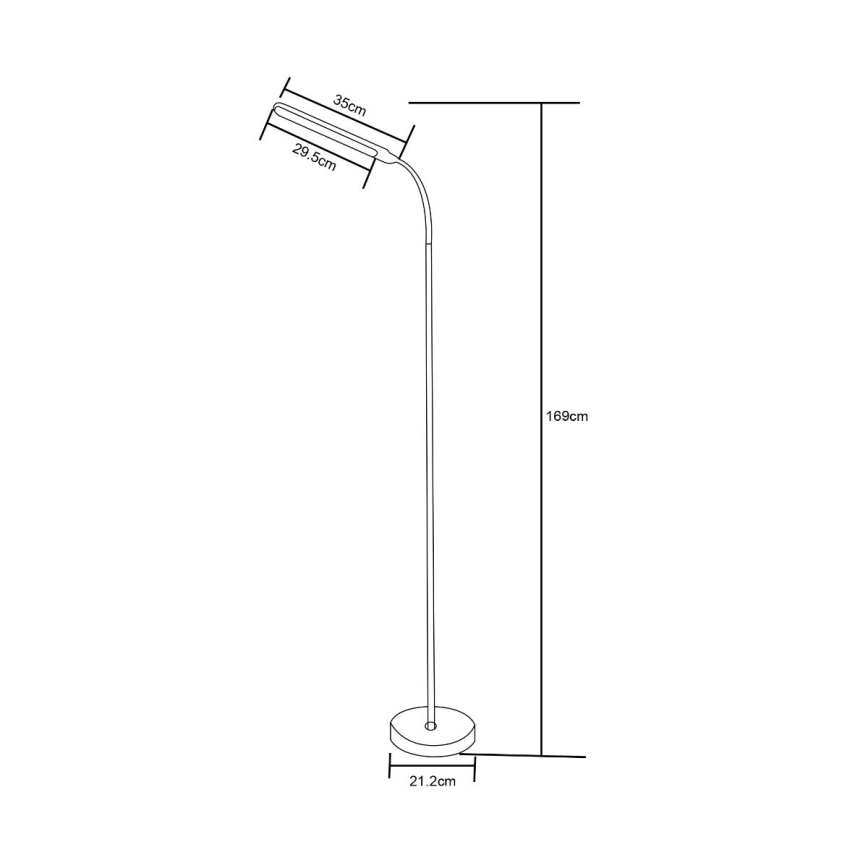 Zuma Line - Lampada da terra dimmerabile LED/10W/230V 3000/4500/6500K bianco