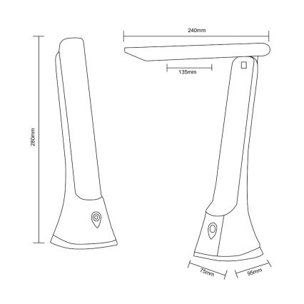 Zuma Line - Lampada da tavolo dimmerabile LED/5W/230V nera
