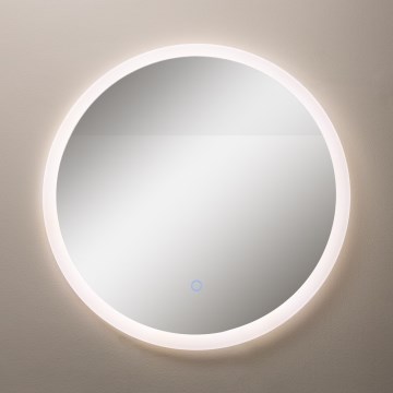 Zuma Line - Specchio da parete per bagno con retroilluminazione a LED integrata, 24W/230V, 3000/4000/6000K, Ø 60 cm, IP44
