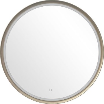 Zuma Line - Specchio da parete per bagno retroilluminato a LED, 36W, 230V, 3000/4000/6000K, Ø 80 cm, IP44, finitura ottone