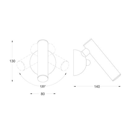 Zuma Line - Faretto da parete LED 5W/230V, finitura oro
